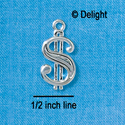 C2669 - Dollar Sign - Silver Charm